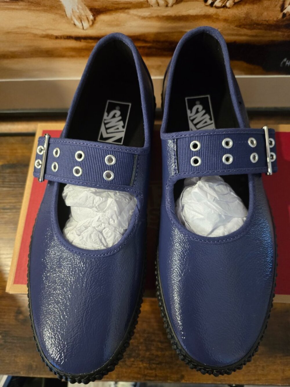 Vans Mary Jane Creeper Platform Shoe Navy / Black VN000V16EMT Women's Sz 8 NEW - Picture 4 of 10